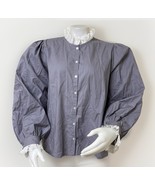 Recollections High Neck Blouse Womens XL Gray Modest Homesteader Reenact... - $47.98