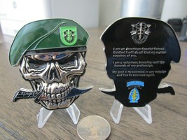 US Army Special Forces Group Creed Green Berets 10th SFG A Skull Challenge Coin - £16.25 GBP