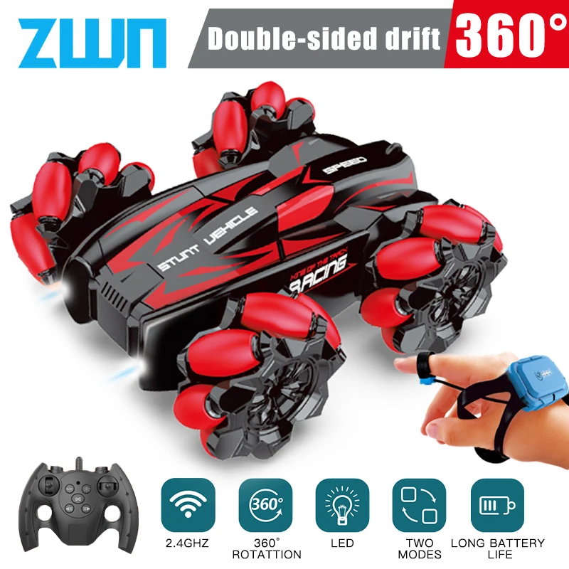 ZWN 1:20 RC Car With Lights 360 Degree Rotating Double Sided Stunt Drift Cars - £29.31 GBP+