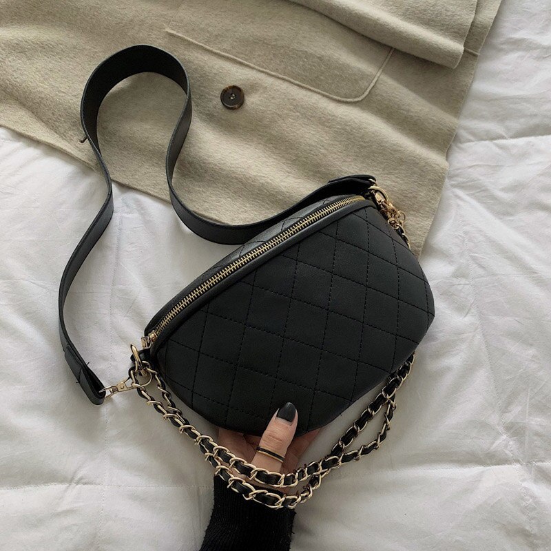 Primary image for New Chain Waist Bag Women Leather Belt Bag Women Fanny Pack Zipper Hip Bag High 