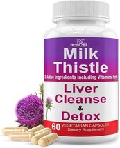 Liver Cleanse Detox &amp; Repair Silymarin Milk Thistle Extract 1000Mg High Potency - £11.01 GBP