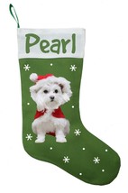 Maltese Christmas Stocking, Personalized Maltese Stocking, Custom Maltes... - £29.37 GBP