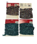 Vintage Christmas Tinsel Garland Lot Trim A Home Brite Star Teal Multico... - $19.80