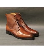 Men Bespoke Goodyear Welted Jodhpur Boots Brown Calf Leather Dress Boots - $189.99 - $249.99