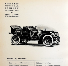 1908 Peerless Model 18 Touring Print Catalog Advertisement Automobilia F14F - $562.22 MXN