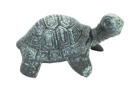 Small Cast Iron Verdigris Color Turtle Garden Decor Statue Home Decor 4&quot; Long - £10.32 GBP