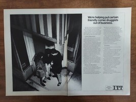 ITT 1970 Vintage Print Ad Fiftieth Anniversery Drug Deal 2 Page Ad - $8.90