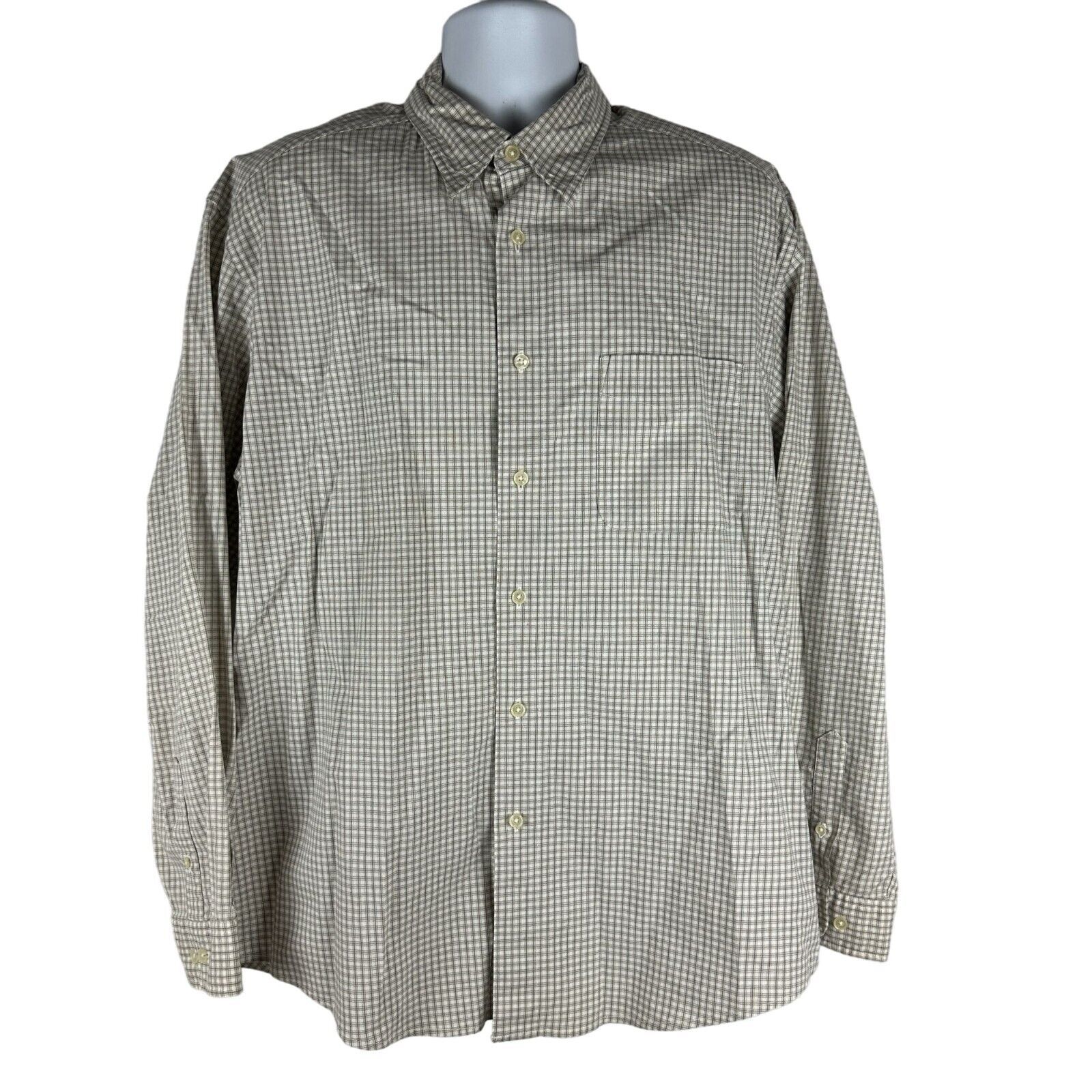 Dockers Mens Stretch Long Sleeve Plaid Shirt Size L Cotton &amp; Lycra Blend - $14.00