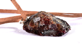 Garnet juicy gem pendant  passion &amp; courage chakra  reki shaman with cord #6331 - £17.51 GBP