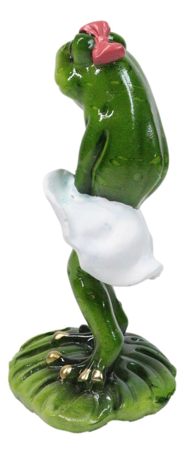 Sexy Lady Marilyn Green Frog with Pink Ribbon and White Cocktail Dress Figurine Item image 4