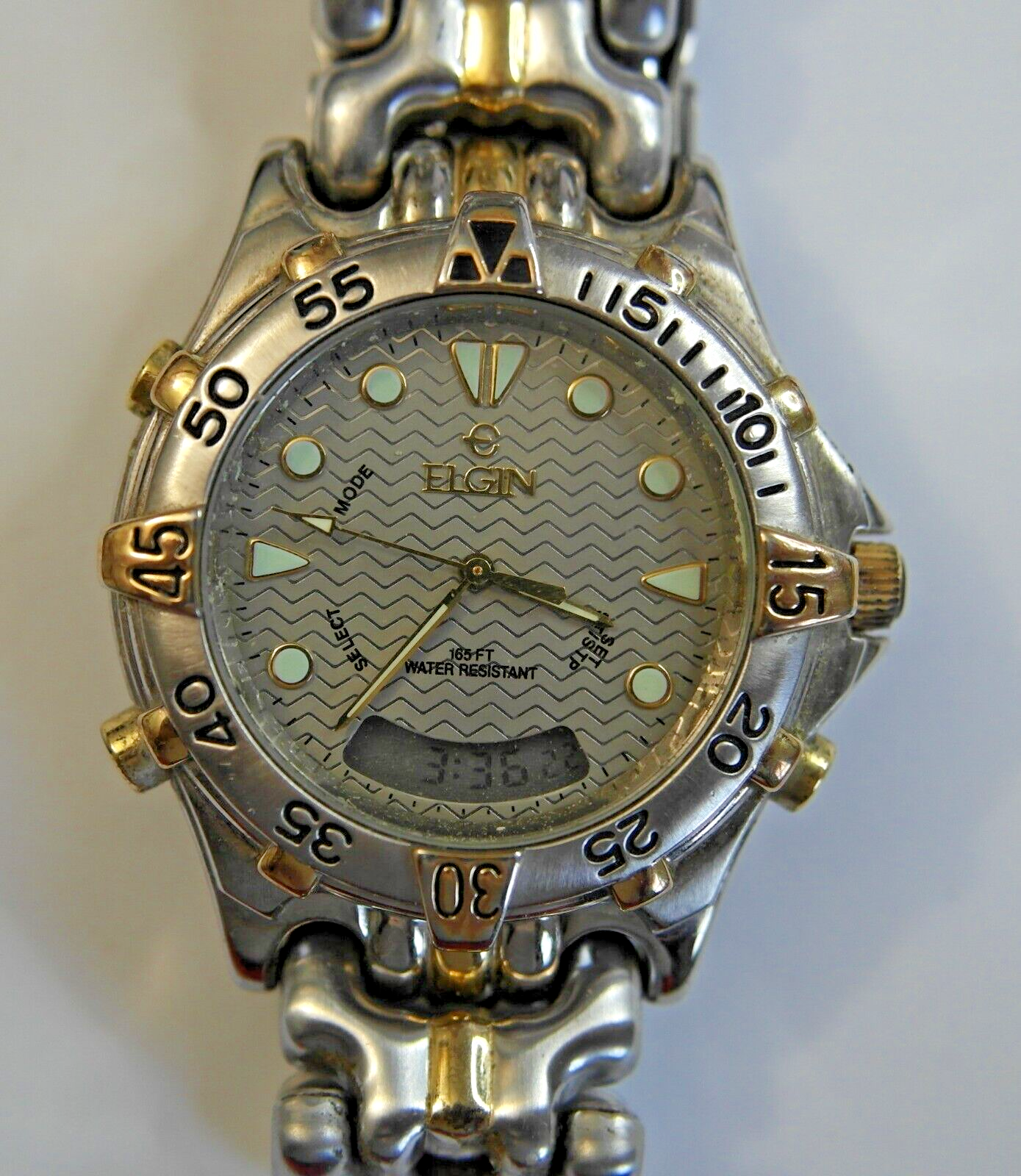 ELGIN FCA101 Alan/Digit Quartz Two-Tone SS Men&#39;s Wristwatch - $27.23