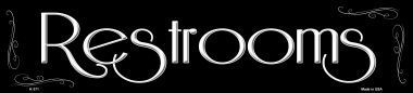 Restrooms Black Metal Novelty Street Sign