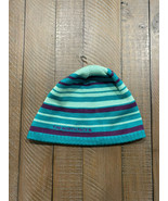 The North Face Youth Medium Winter Beanie Teal Purple Striped YOUTH MEDIUM - £6.48 GBP