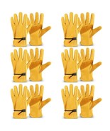 6 Pairs Men&#39;s Cowhide Leather Gloves Large Cowhide Leather Gardening Glo... - $203.16 CAD