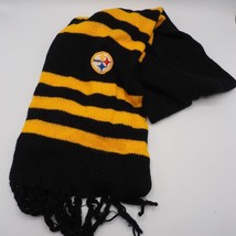 Vintage Pittsburgh Steelers NFL Football Black &amp; Gold Winter Scarf - £34.27 GBP