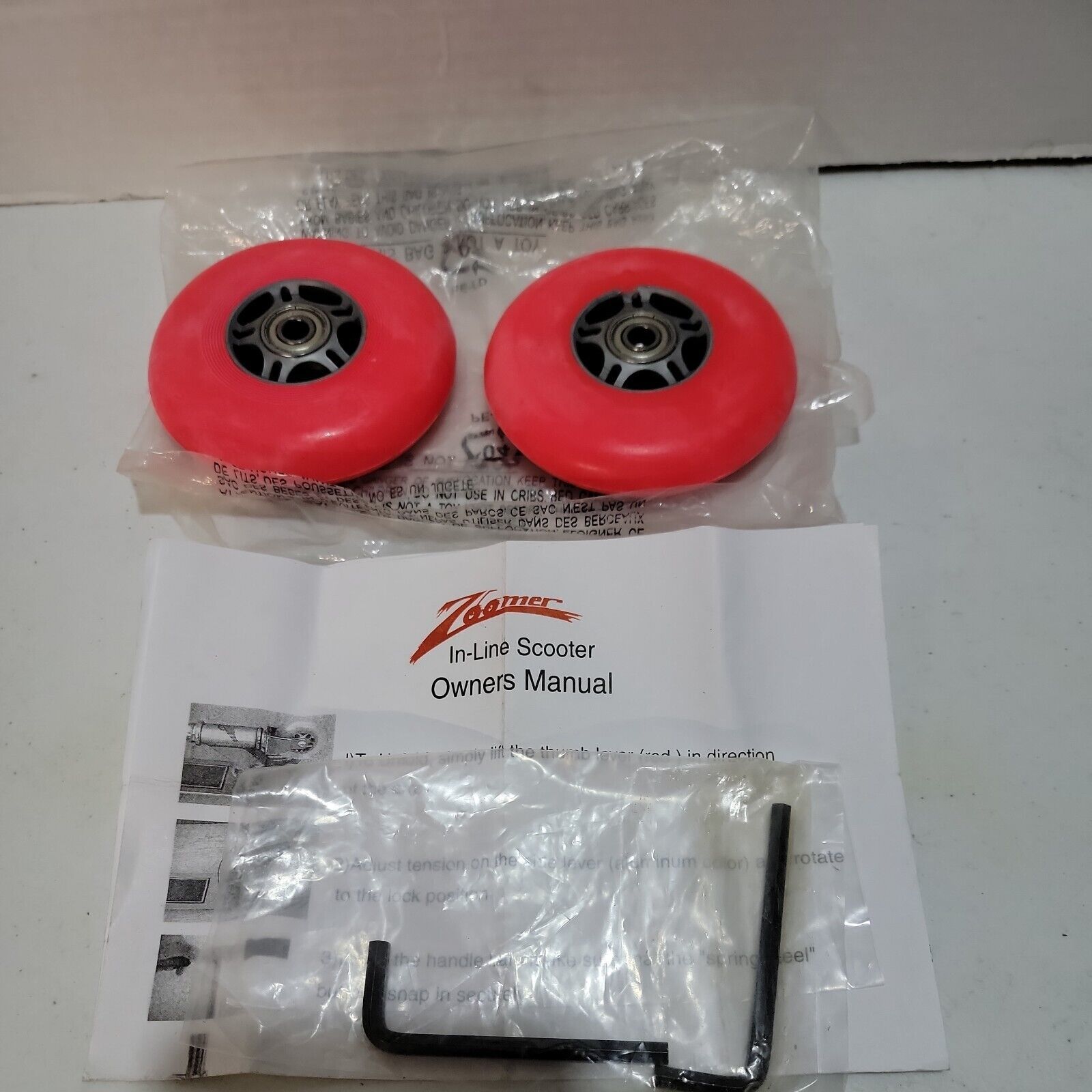 Zoomer Inline Scooter Replacement Wheel Set with Instructions &amp; Wrenches - $4.95