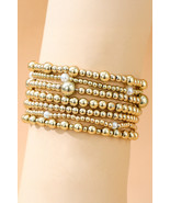 Gold Pearl Beaded Bracelet Set - $4.30