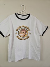CrazyMonkeyGames.com Ringer Short Sleeve T-Shirt, White/Black Trim, Men&#39;s L - $24.99