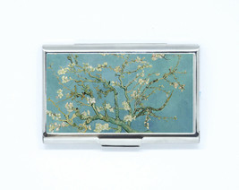 Business &amp; Credit Card Case paint Van Gogh almond blossom Steel Pocket Box - £12.70 GBP