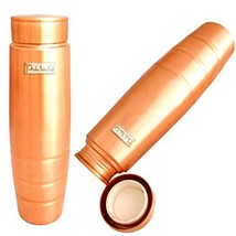 Prisha India Craft Copper Bottle with Grip New Stylish Design, Capacity 1000 ML, - £67.34 GBP