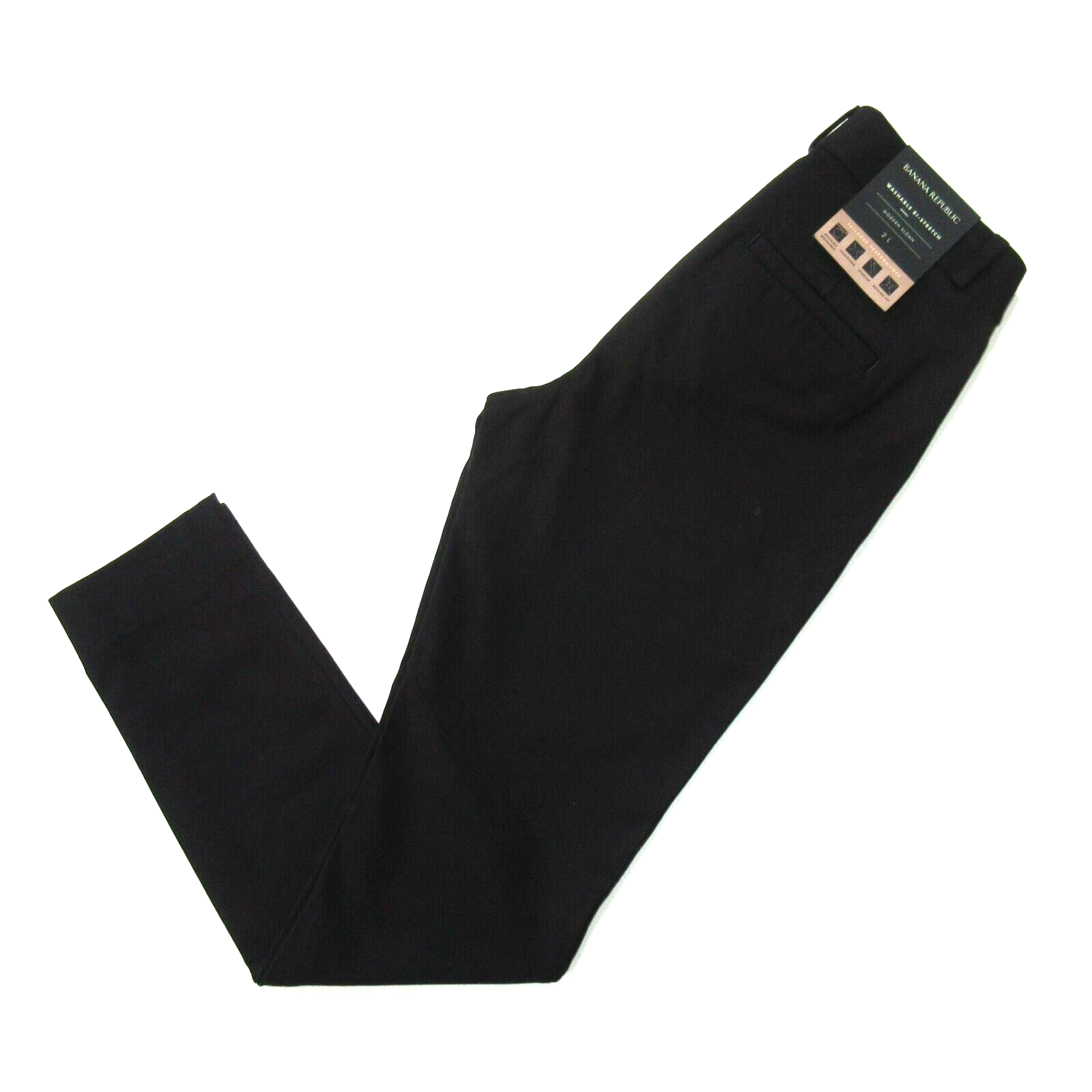 Primary image for NWT Banana Republic Modern Sloan Skinny in Black Bi-Stretch Slim Ankle Pant 2L