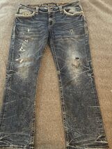 Rock Revival “Verdugo” Mens Acid Wash Mens Straight Jeans Distressed 40x32 - €81,09 EUR