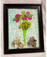 Handcrafted Paper Art Green Fairy Wall Paper Art Framed - £19.61 GBP