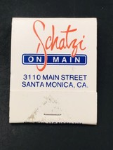 Vintage Schwarzenegger Schatzi On Main Restaurant Santa Monica CA Matchbook - £11.05 GBP
