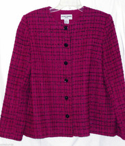 Purple Black jacket Blazer 12P 12 Petite elegant Career Womans ALFRED DU... - £18.79 GBP