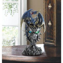 Light Up Blue Dragon Warrior Statue - £36.99 GBP