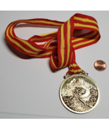 Metal Great Wall Challenge Medal Medallion Adventure Red Yellow Gold Ribbon 2013 - $12.75