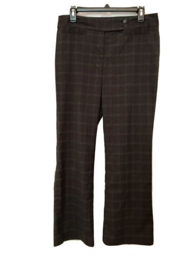 Focus 2000 Petite Womens 10P Dress Pants Charcoal Gray Window Pane Plaid... - $12.95