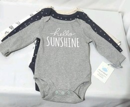 4 Pack Cloud Island Baby Long Sleeve Bodysuits Size 3 - 6 Mo NEW Unisex - $10.50