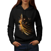 Wellcoda Warrior Ninja Fantasy Womens Hoodie, Dark Casual Hooded Sweatshirt - £29.15 GBP