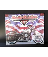 Vtg HARLEY DAVIDSON Laminated 1998 Cafe Menu New York &amp; Las Vegas Unusua... - $281.17 MXN