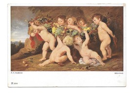P P Rubens Children The Fruit Bearers F A Ackermann Munich Art Postcard - £4.75 GBP
