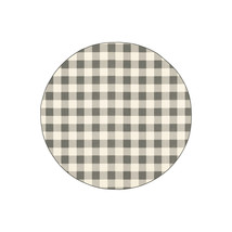 HomeRoots 8 ft. Round Gray &amp; Ivory Gingham Indoor &amp; Outdoor Area Rug - $4,623.45 MXN