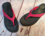 Okabashi black dark pink women medium Flip Flop Sandals 6.5-7 - $12.86