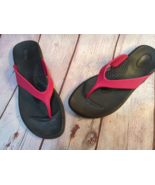 Okabashi black dark pink women medium Flip Flop Sandals 6.5-7 - £10.11 GBP