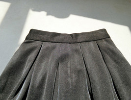 Black A-line Midi Skirt Outfit Glitter Black Custom Plus Size A-line Midi Skirt image 4