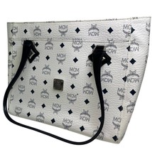 MCM Visetos all-over print silver hardware tote bag/shoulder bag  white ... - $249.99
