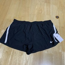 NEW Nike Fast Dri-Fit Lined Running Shorts Black White Mens Size XL - $27.06