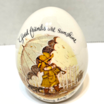 Vintage 1973 Holly Hobbie Porcelain Egg Good Friends are Sunshine Japan 2.75&quot; - £10.68 GBP