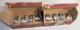 Set of 2 Longaberger Pewter Napkin Rings &quot;Falling Leaves&quot; Silver Vintage 2001 - £38.05 GBP