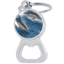 Dolphins Bottle Opener Keychain - Metal Beer Bar Tool Key Ring - £8.60 GBP