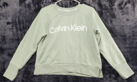 Calvin Klein Sweatshirt Womens Size Small Green Knit Long Sleeve Round N... - £15.17 GBP
