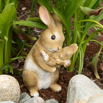 Mom And Baby Rabbit Figurine - £34.38 GBP