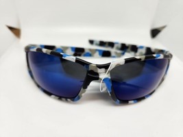 Men&#39;s XSPORTZ Blue Camo Blue Lenses Wrap-Around Sport Sunglasses (UV400) - £6.36 GBP
