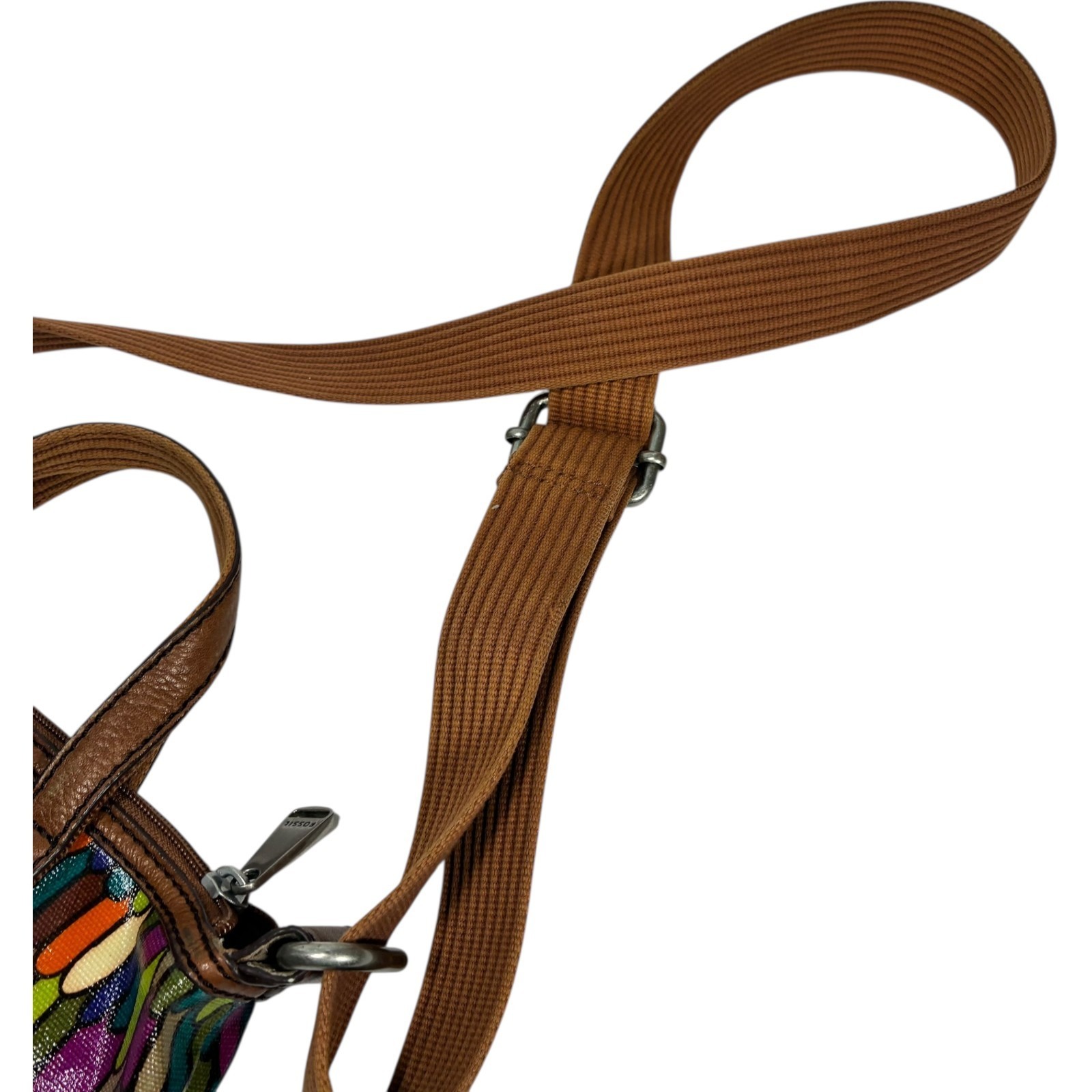 Fossil Calypso Key-Per ZB5125 Multi Feather PVC Coated Textile Crossbody Bag Item image 9