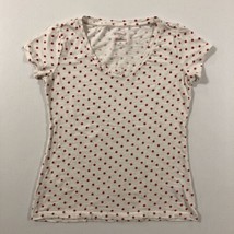 Style &amp; Co. Women’s Short Sleeve Pullover Polka Dots Red &amp; White Top siz... - $9.50
